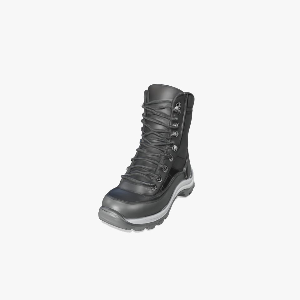 Sturdy Black Hiking Boot model pack